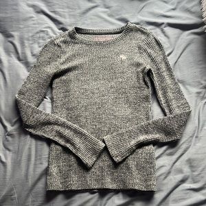 Abercrombie grey ribbed long sleeve